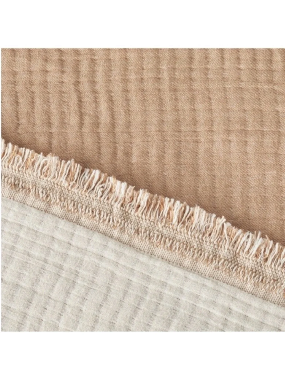 NWT King Reversible Textured Cotton Chambray Coverlet Natural/Warm Brown